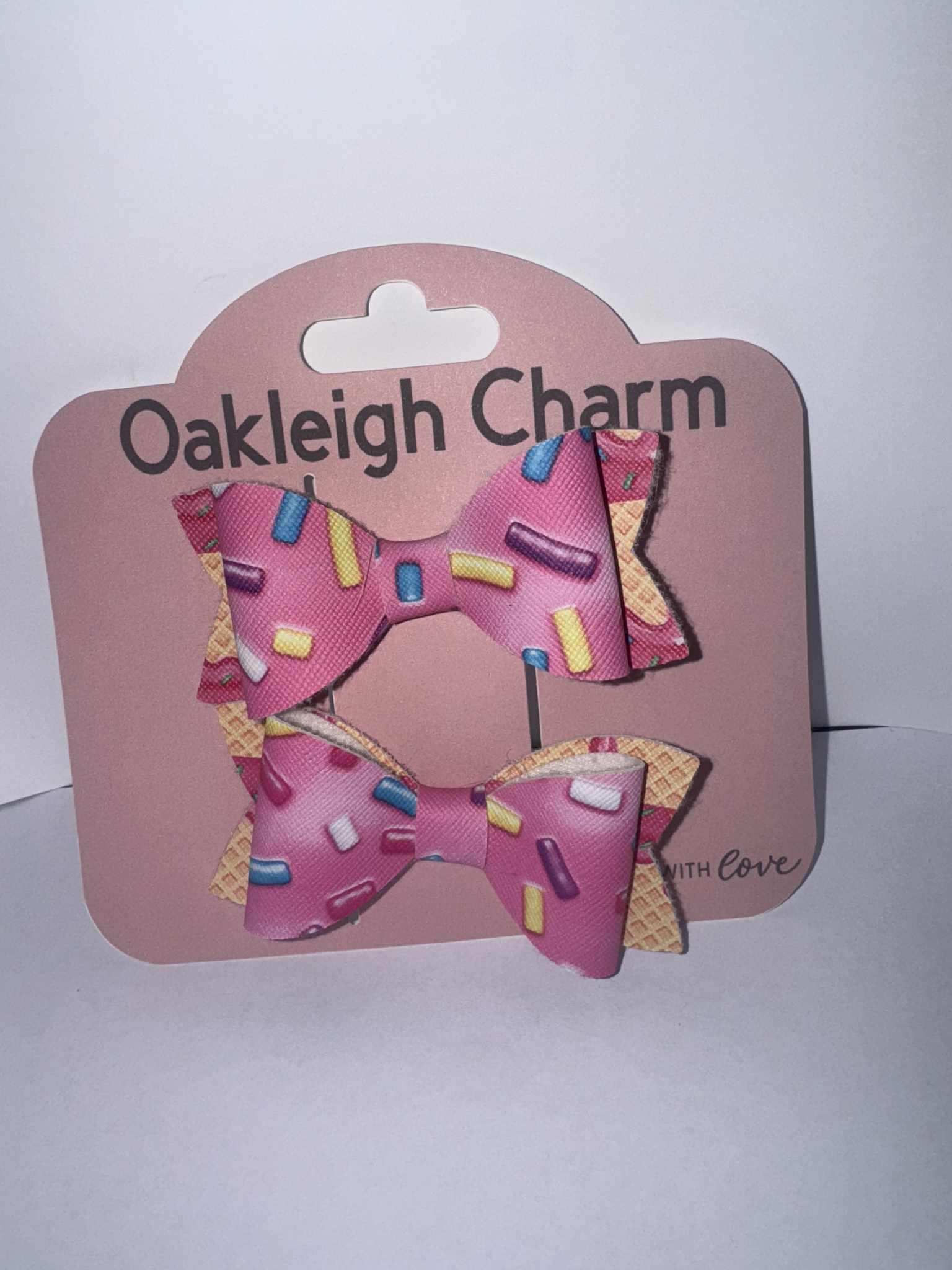 Pink Ice Cream Sprinkle Hair Bow