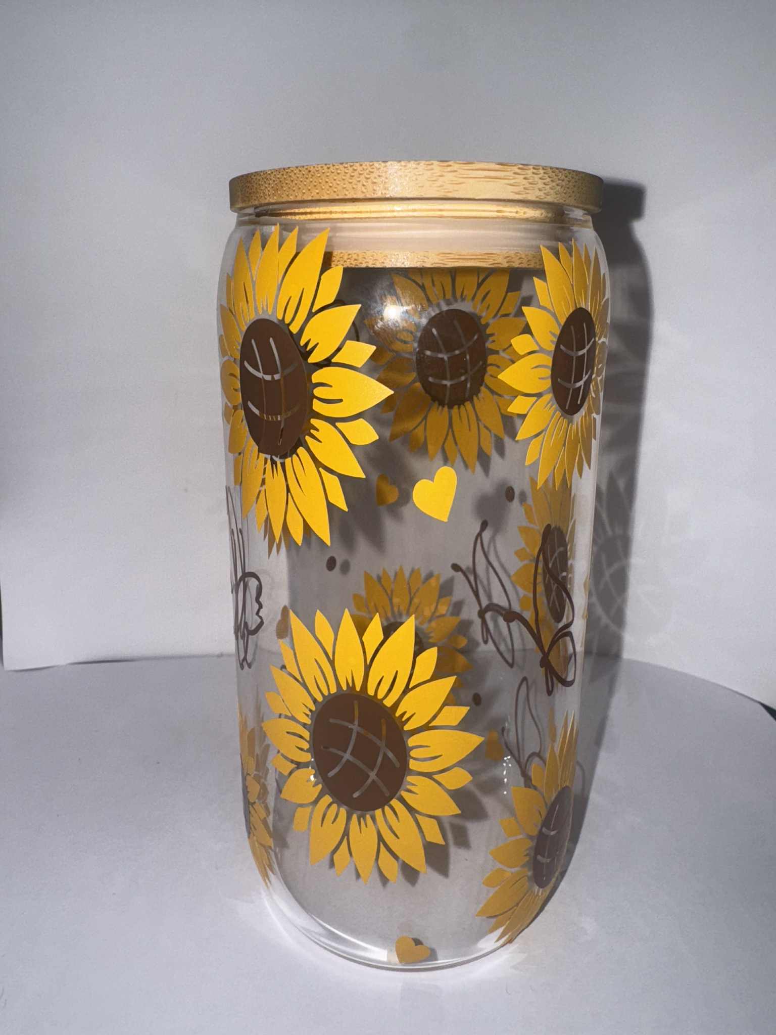 Butterfly & Sunflowers Glass Tumbler